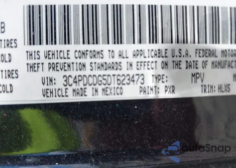 2013 Dodge Journey Crew из США, поврежденный, VIN 3C4PDCDG5DT623473